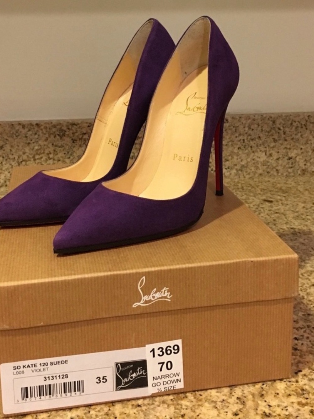 Christian Louboutin So Kate 120 Suede Pumps in Violet